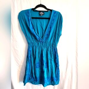 Teal dress with stitching
